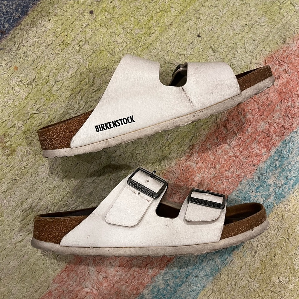 White 38 Narrow Birkenstock Arizona